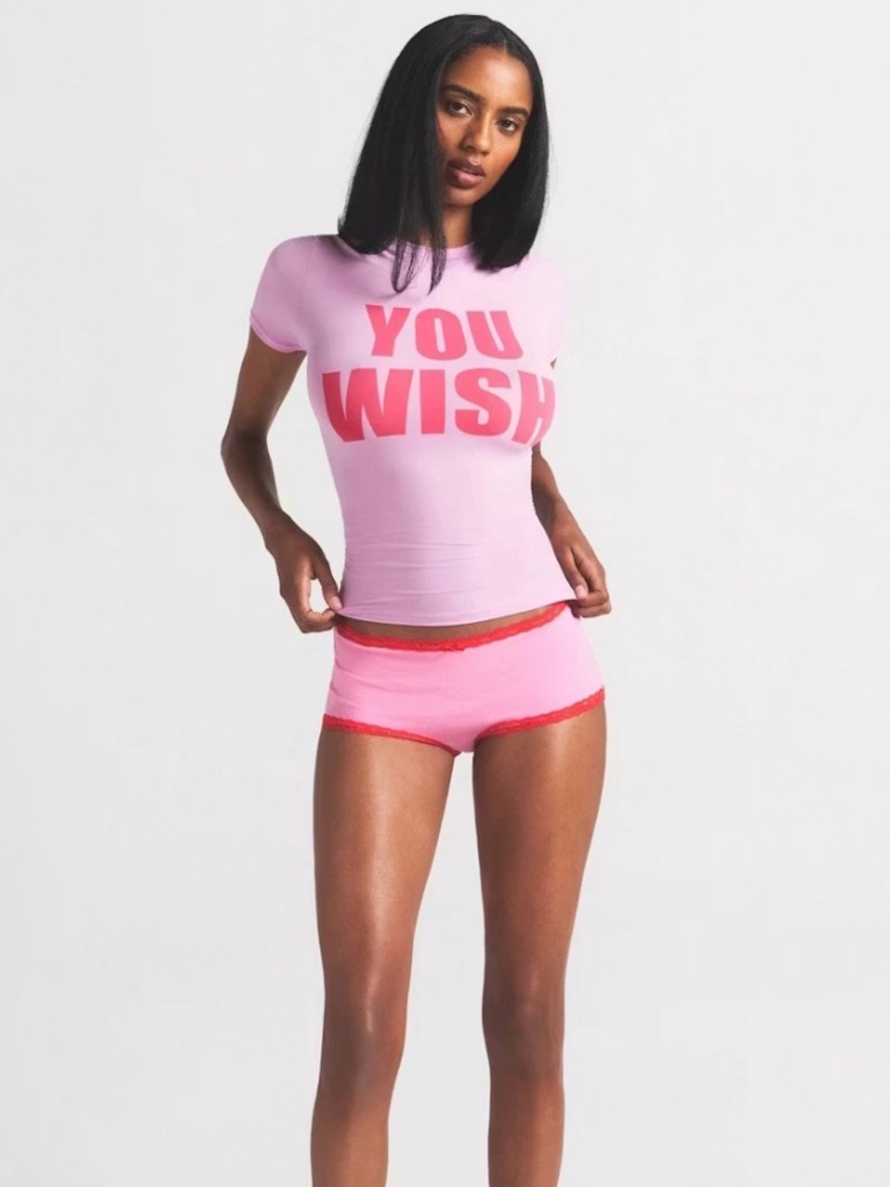 SKIMS FITS EVERYBODY VIRAL "YOU WISH" PETAL T-SHIRT